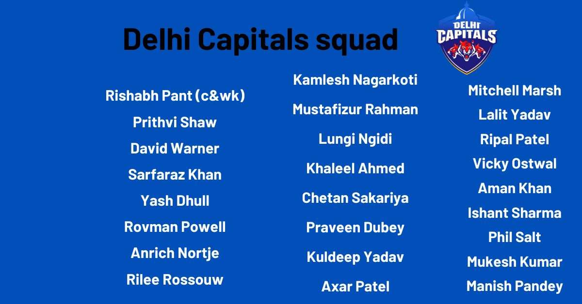 delhi capitals in ipl 2023, team and details