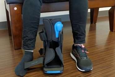 Walking boot for sprained ankle